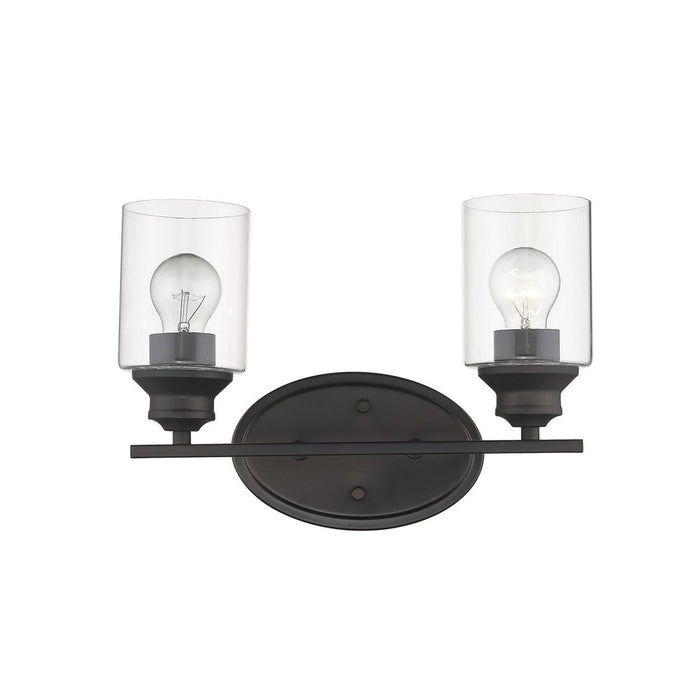 10" Black And Clear Metal and Glass Vanity Flush Mounted Sconce