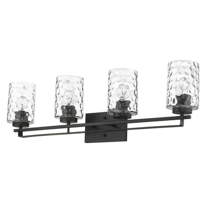 10" Black And Clear Metal and Glass Vanity Flush Mounted Sconce