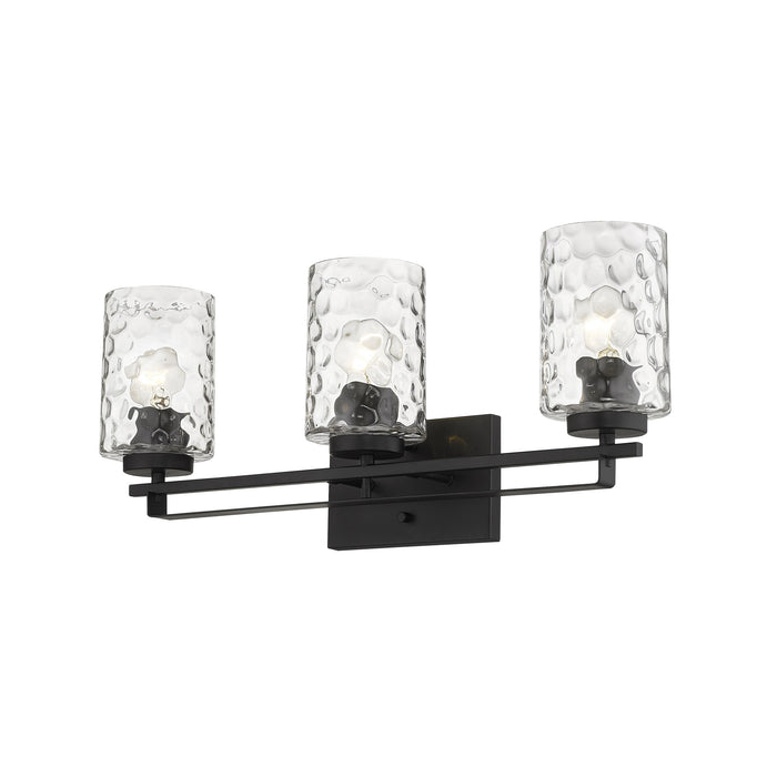 10" Black And Clear Metal and Glass Vanity Flush Mounted Sconce