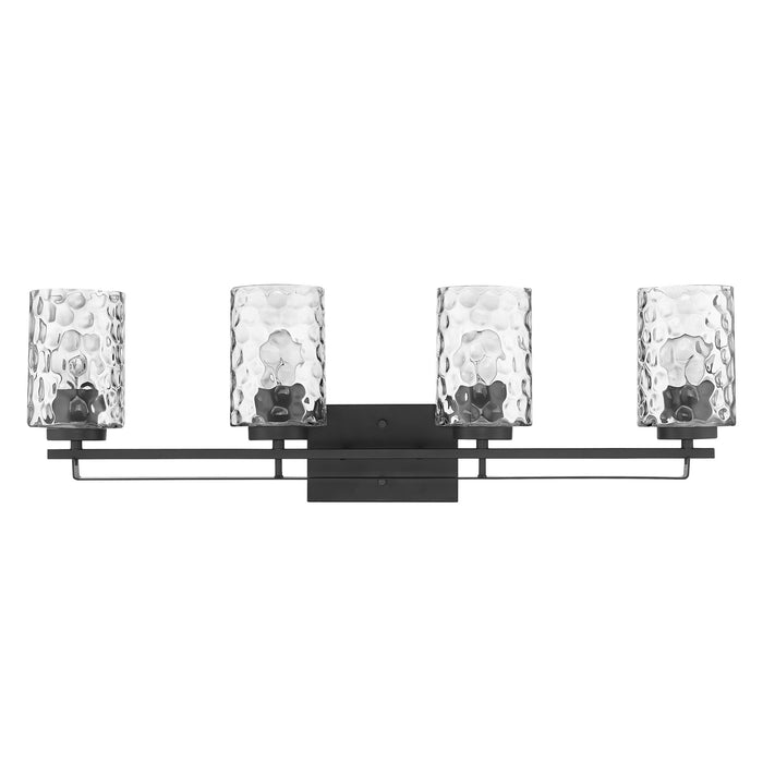 10" Black And Clear Metal and Glass Vanity Flush Mounted Sconce