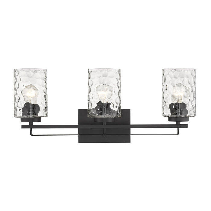 10" Black And Clear Metal and Glass Vanity Flush Mounted Sconce