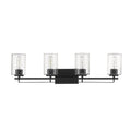 10" Black And Clear Metal Vanity Flush Mounted Sconce