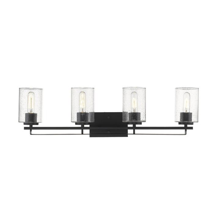 10" Black And Clear Metal Vanity Flush Mounted Sconce