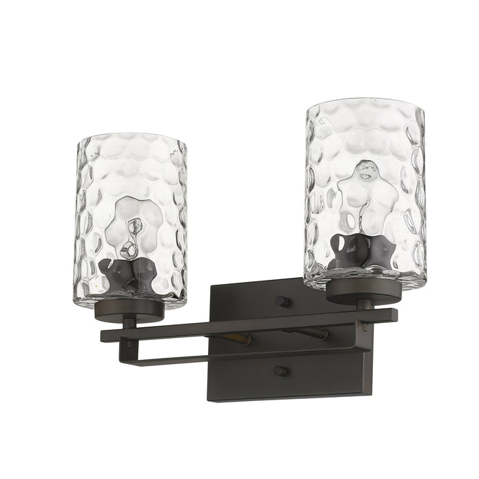 10" Black And Clear Metal Vanity Flush Mounted Sconce