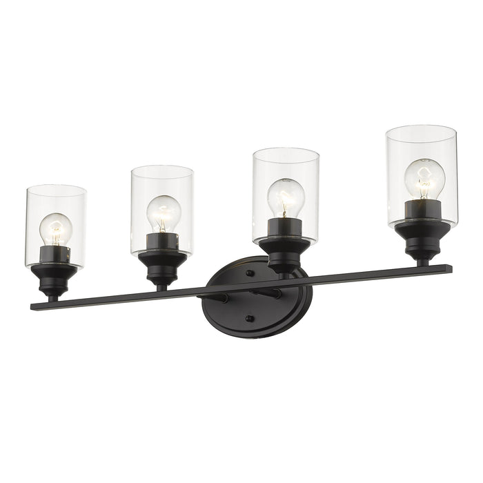 10" Black And Clear Metal Vanity Flush Mounted Sconce