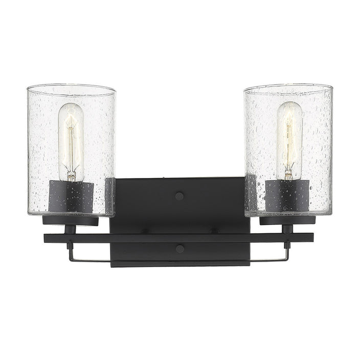 10" Black And Clear Metal Vanity Flush Mounted Sconce