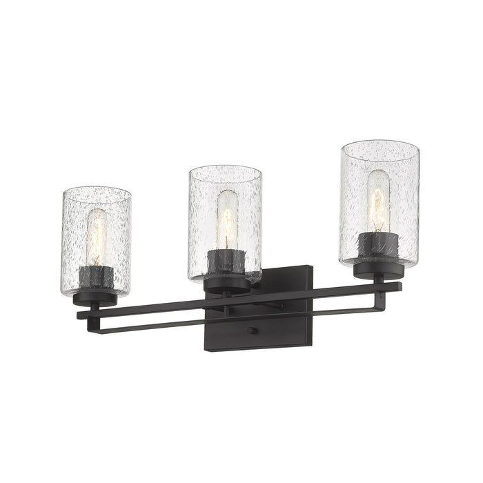 10" Black And Clear Metal Vanity Flush Mounted Sconce