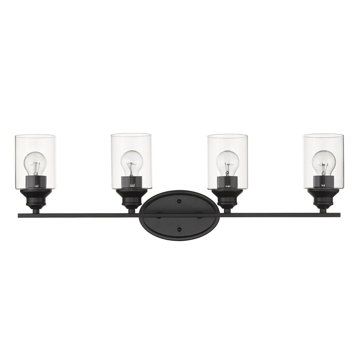 10" Black And Clear Metal Vanity Flush Mounted Sconce