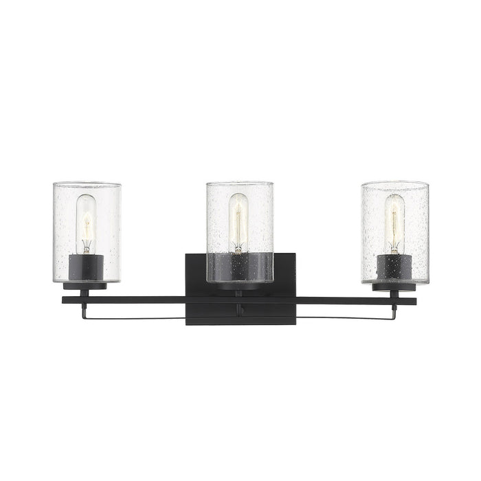 10" Black And Clear Metal Vanity Flush Mounted Sconce