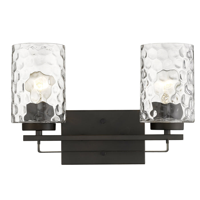 10" Black And Clear Metal Vanity Flush Mounted Sconce
