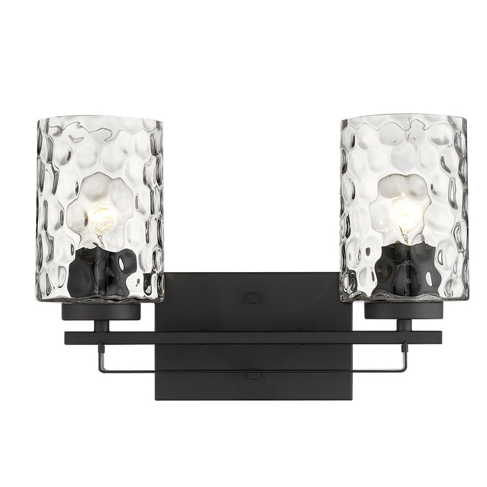10" Black And Clear Metal Vanity Flush Mounted Sconce