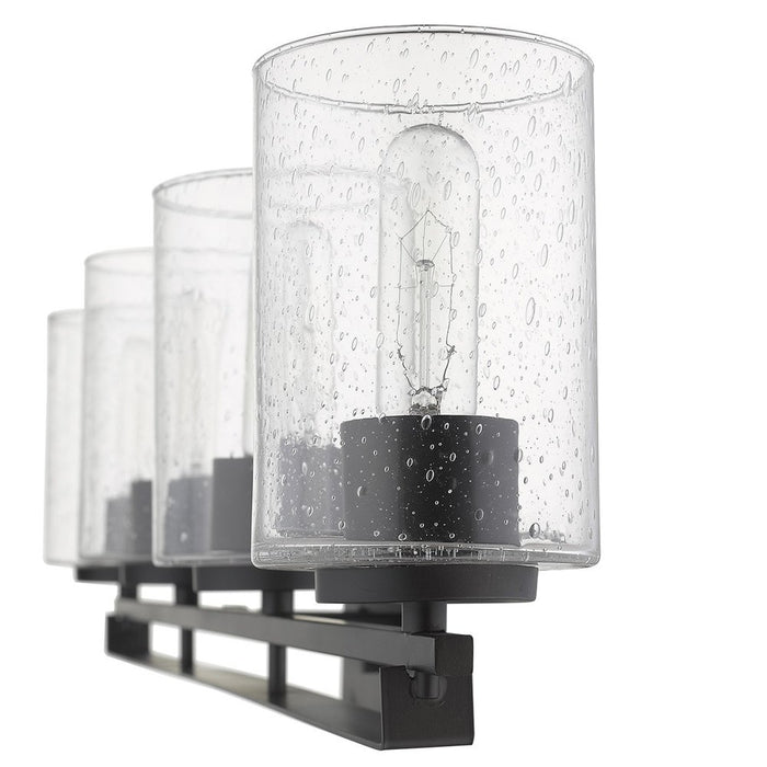10" Black And Clear Metal Vanity Flush Mounted Sconce