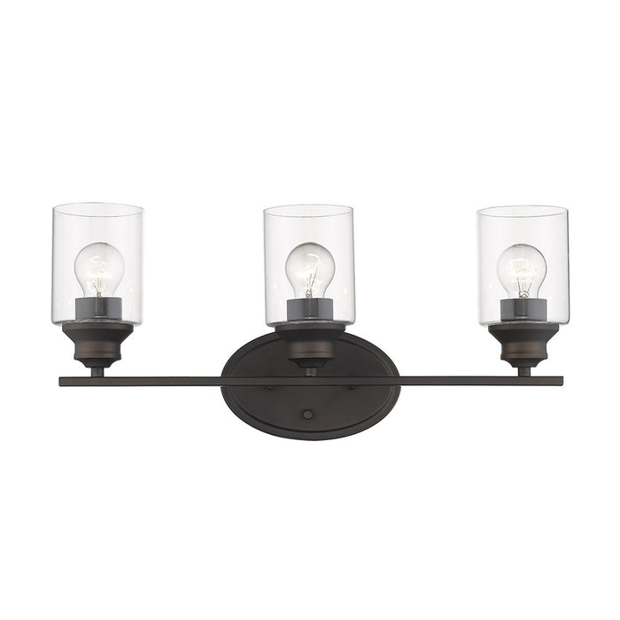 10" Clear And Bronze Metal and Glass Vanity Flush Mounted Sconce