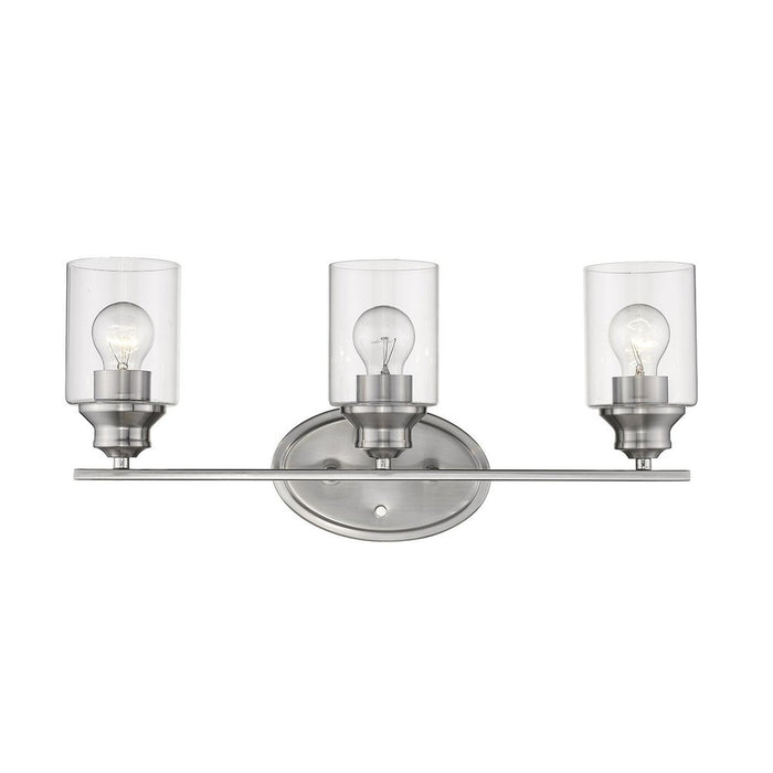 10" Clear And Silver Metal and Glass Vanity Flush Mounted Sconce