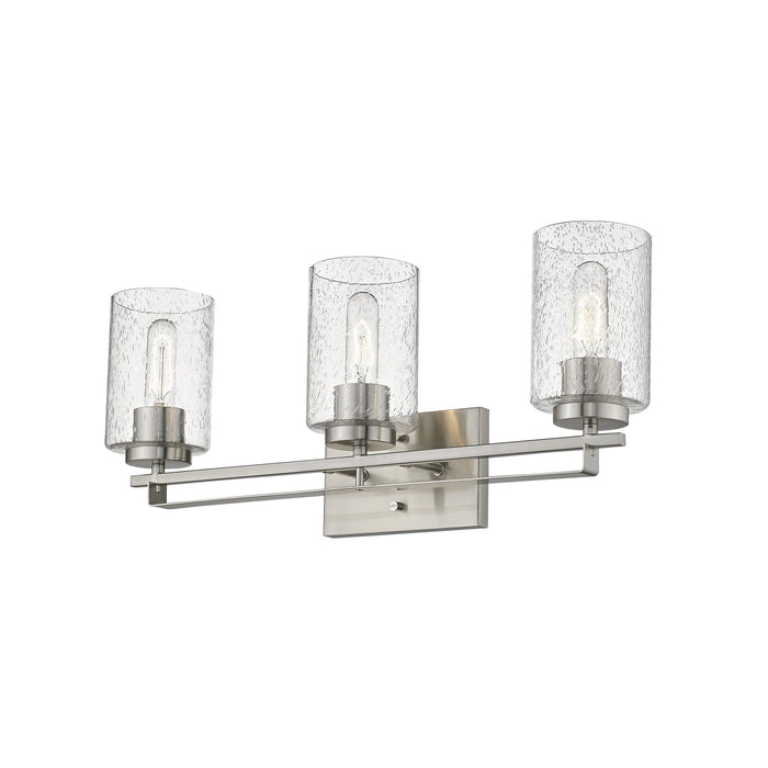 10" Clear And Silver Metal Vanity Flush Mounted Sconce