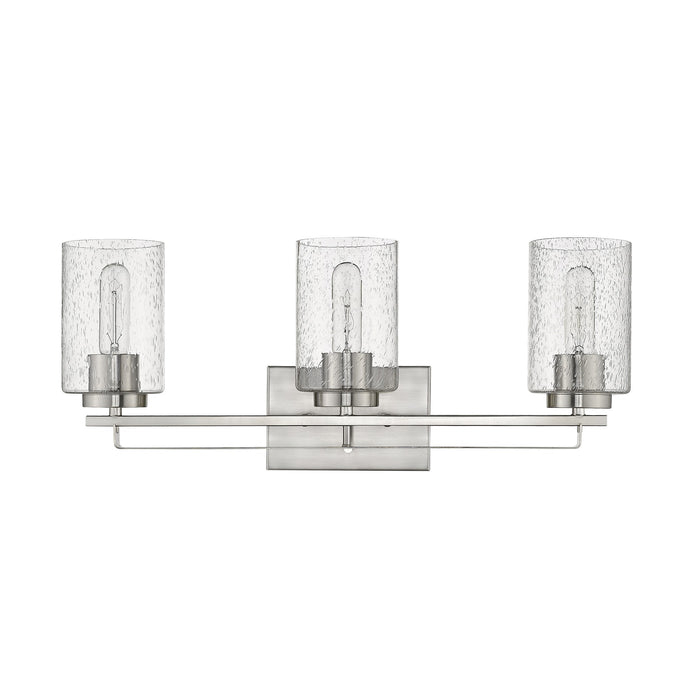 10" Clear And Silver Metal Vanity Flush Mounted Sconce