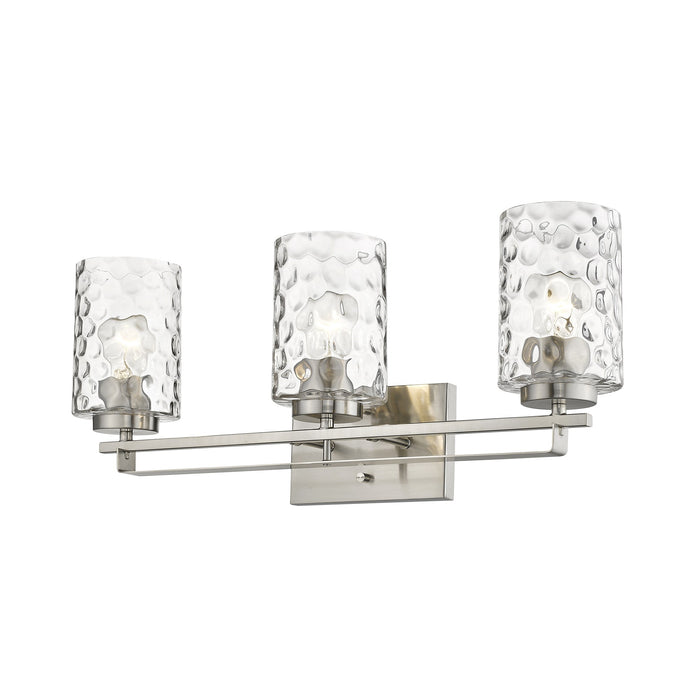 10" Silver And Clear Metal and Glass Vanity Flush Mounted Sconce