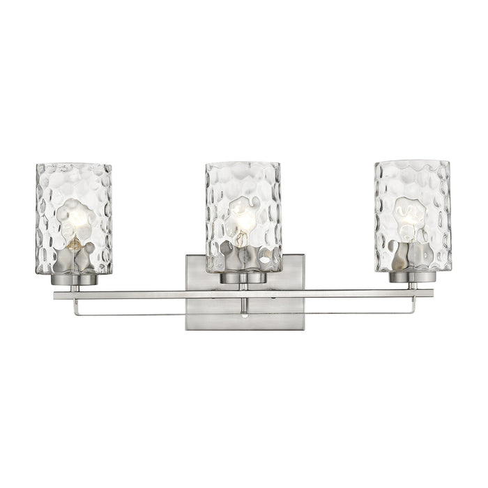 10" Silver And Clear Metal and Glass Vanity Flush Mounted Sconce