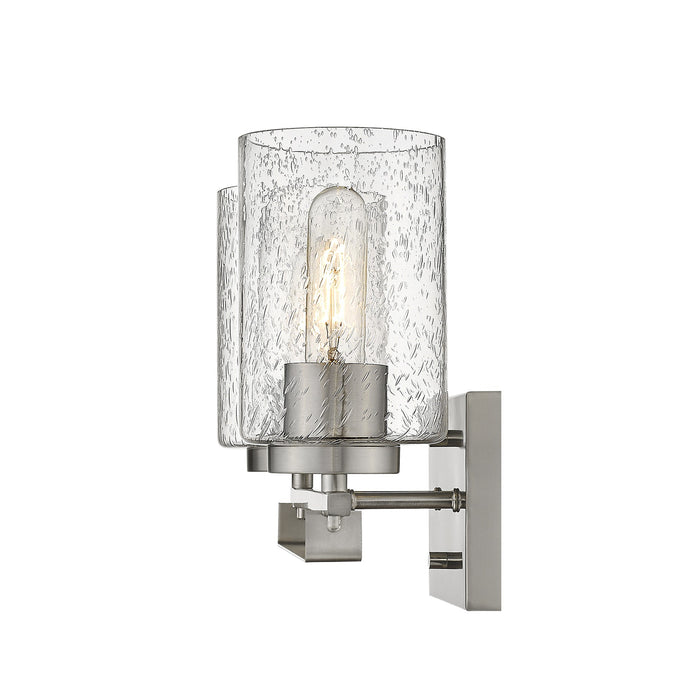 10" Silver And Clear Metal Vanity Flush Mounted Sconce