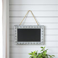 10" X 14" Gray Floral Metal Hanging Chalkboard