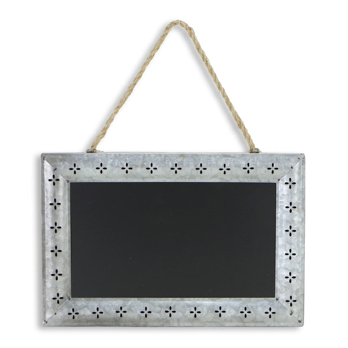 10" X 14" Gray Floral Metal Hanging Chalkboard