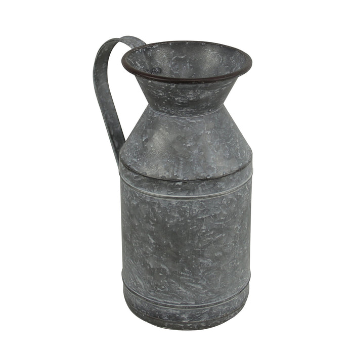 11" Gray Metal Jug Vase