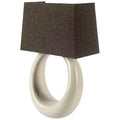 12" Dark Gray And Light Gray Resin and Fabric Armed Sconce