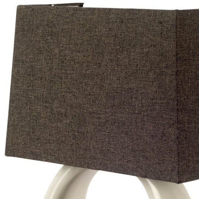 12" Dark Gray And Light Gray Resin and Fabric Armed Sconce