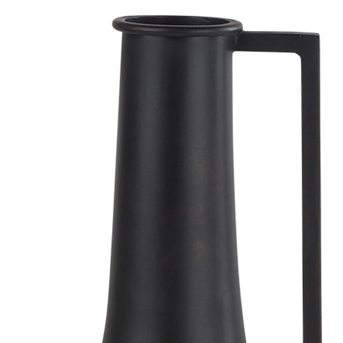 14" Black Metal Jug Vase
