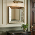 15" Brown Square Framed Antiqued Damask Accent Mirror