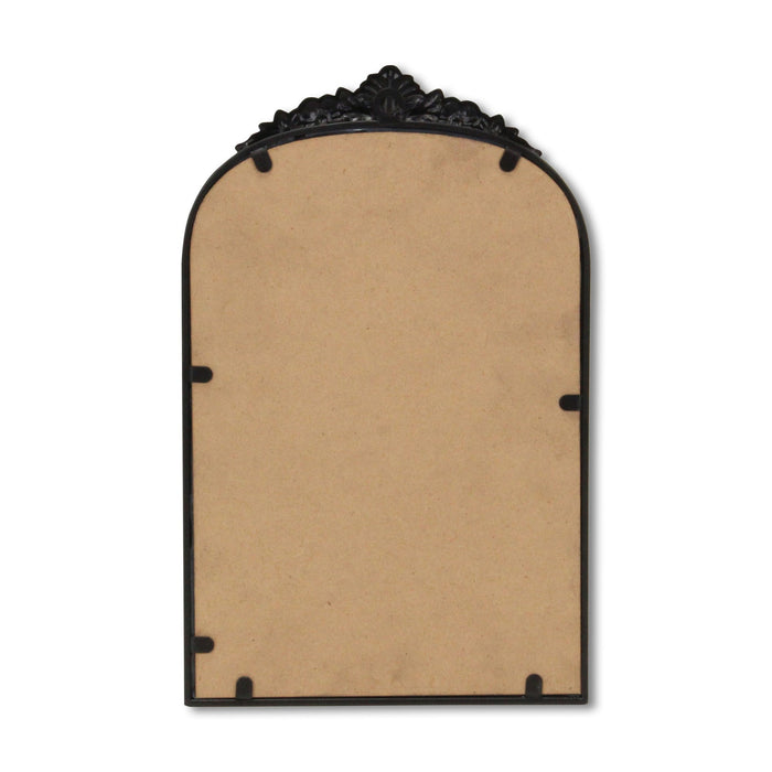 16" Black Metal Arch Accent Mirror