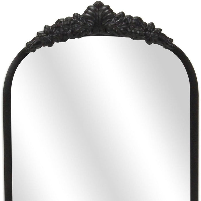 16" Black Metal Arch Accent Mirror