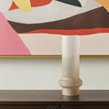 16" Off White And Gold Metal Cylinder Table Vase