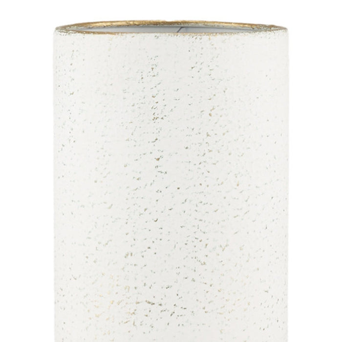 16" Off White And Gold Metal Cylinder Table Vase