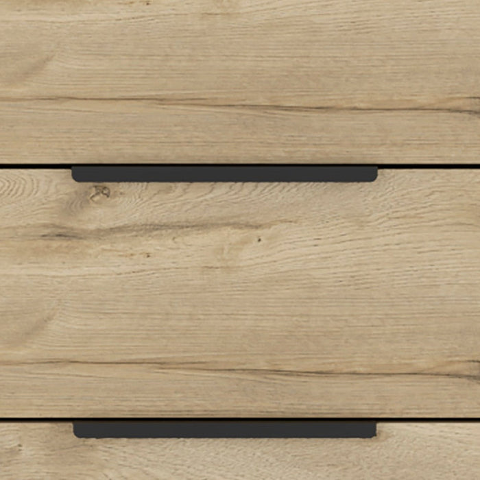 18" Brown And Black Wood Three Drawer Dresser