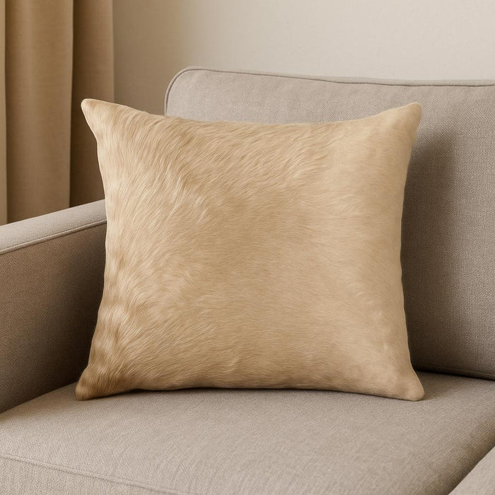 18" Natural Cowhide Throw Pillow