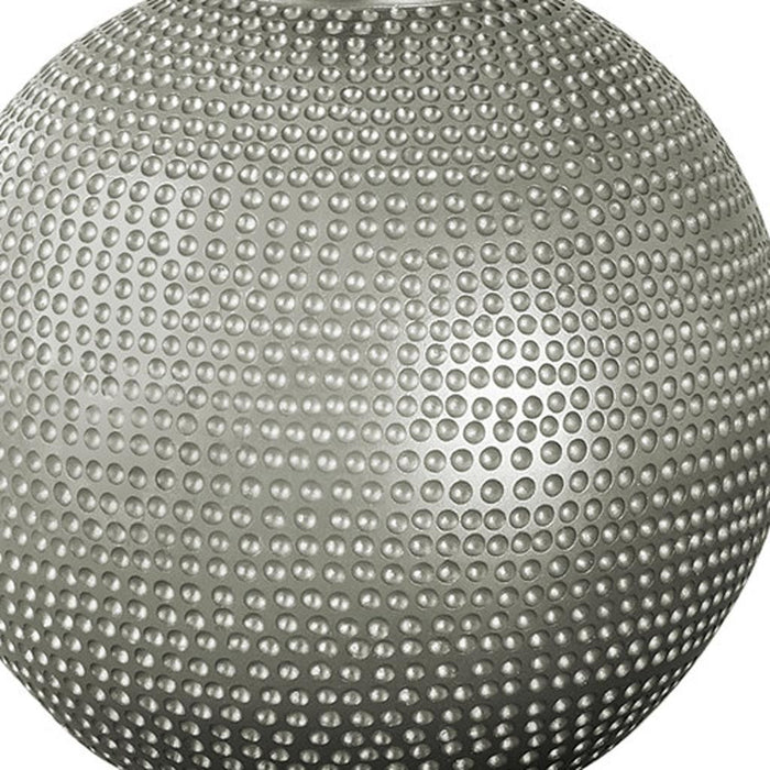 19" Gray Round Table Lamp With Ivory Drum Shade
