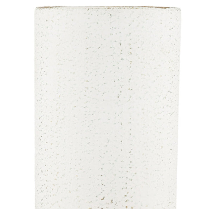 19" Off White And Gold Metal Cylinder Table Vase