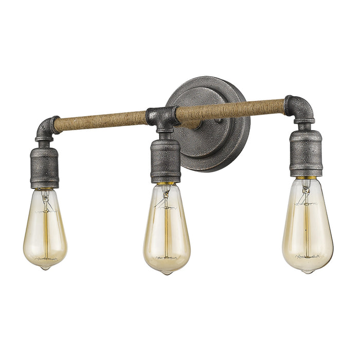 2" Black Metal Vanity Flush Mounted Sconce