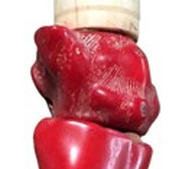 2" X 14" Red And Ivory Crystal Hanging Dimensional Sculpture
