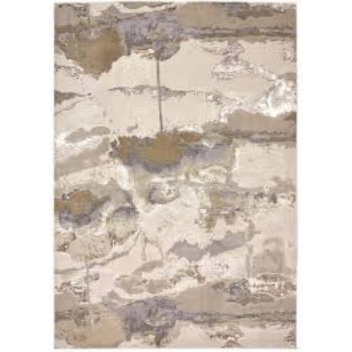 2' X 3' Ivory Brown And Gray Abstract Area Rug