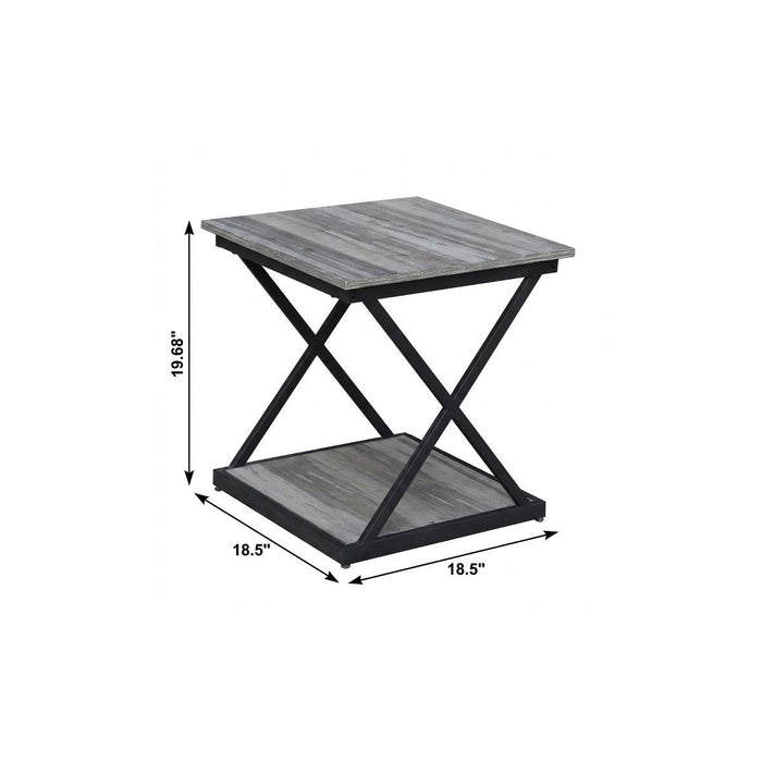 20" Black And Brown Manufactured Wood Square End Table