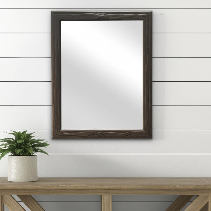 20" Black Solid Wood Accent Mirror