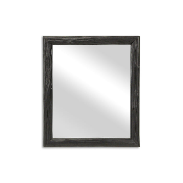 20" Black Solid Wood Accent Mirror