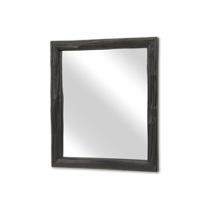 20" Black Solid Wood Accent Mirror