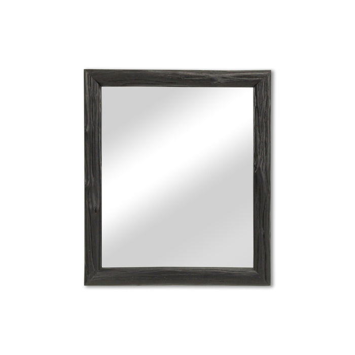 20" Black Solid Wood Accent Mirror