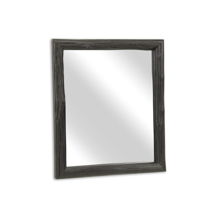 20" Black Solid Wood Accent Mirror