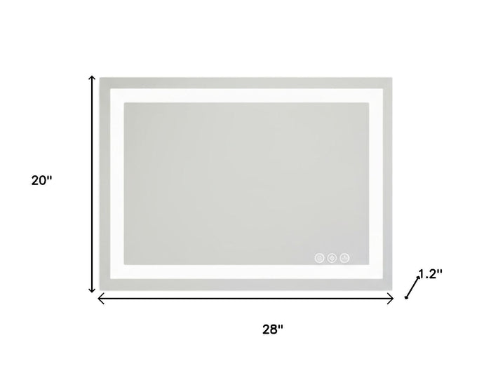 20" Clear Lighted Frameless Bathroom Vanity Mirror