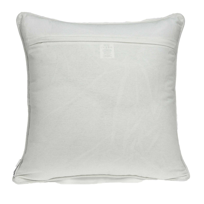 20" Gray And White Geometric Cotton Throw Pillow