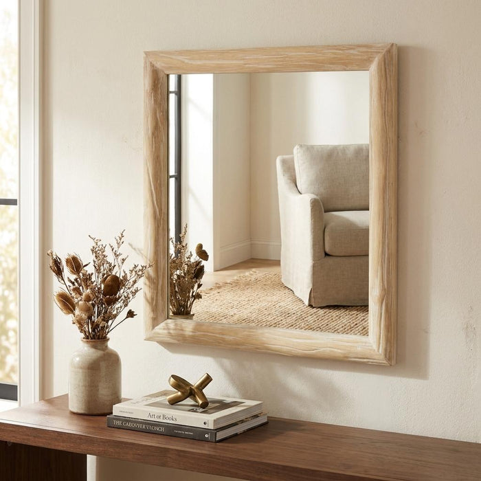 20" Natural Solid Wood Accent Mirror